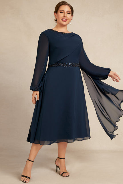 Robe Manche Longue Fluide Nuit - gallery 9