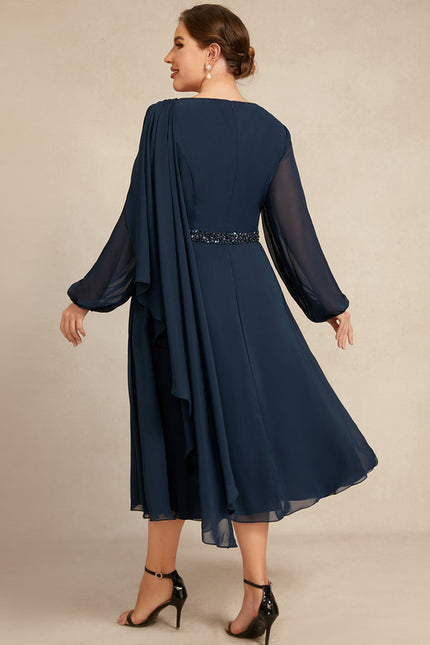 Robe Manche Longue Fluide Nuit - gallery 8