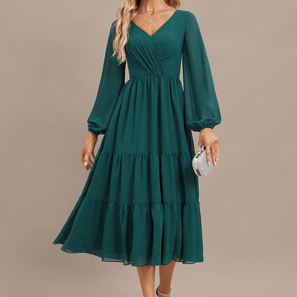 Robe Manche Longue Vaporeuse Émeraude
