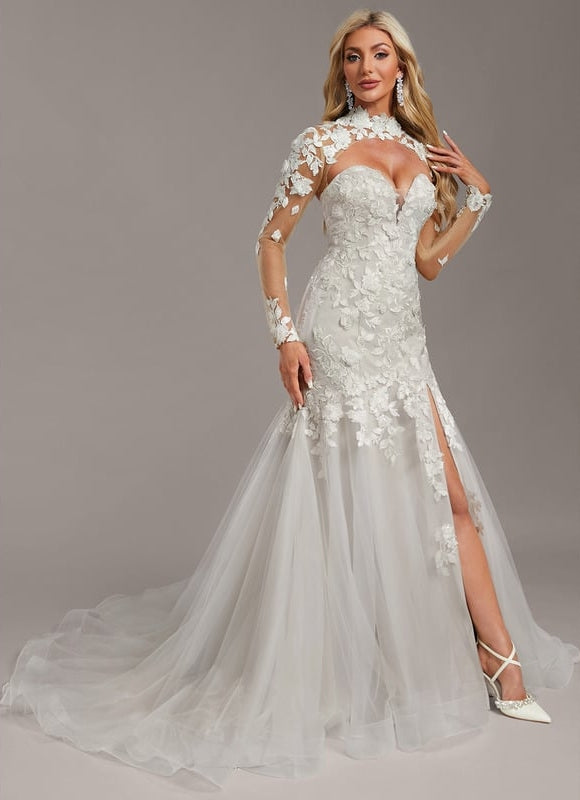 Robe De Mariee Sirene Manches Longues - gallery 3