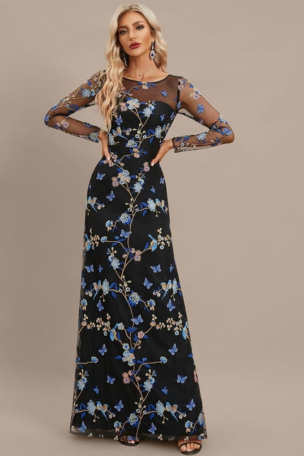 Robe Moulante Dentelle Manche Longue - gallery 1