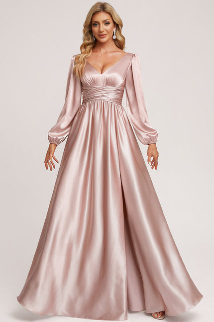 Robe Longue Satin Manche Longue - gallery 1