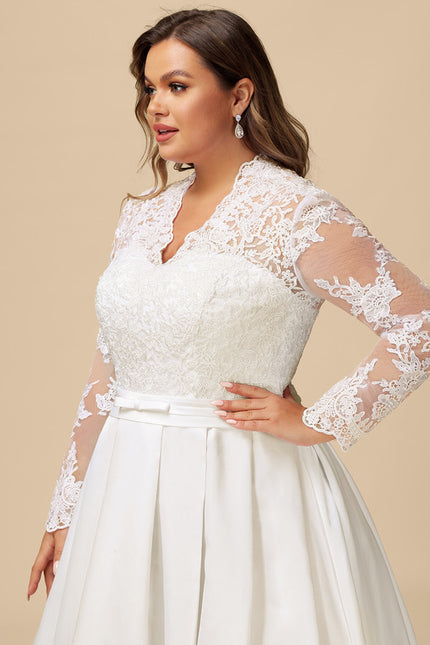 Robe Longue Blanche Manche Bouffante - gallery 8