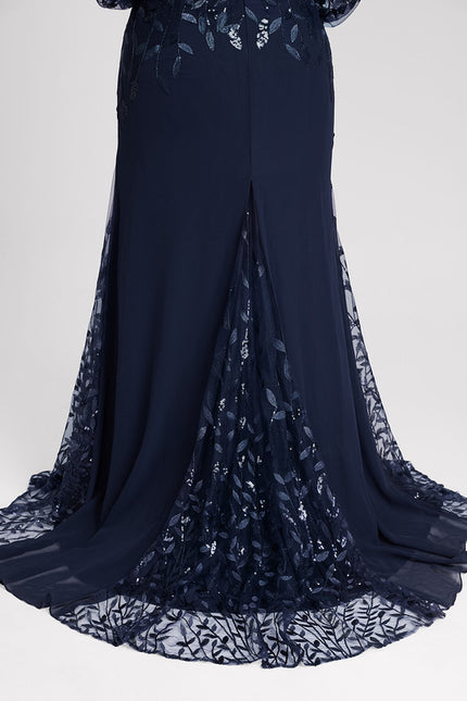 Robe Manche Longue Élégante Satinée - gallery 9