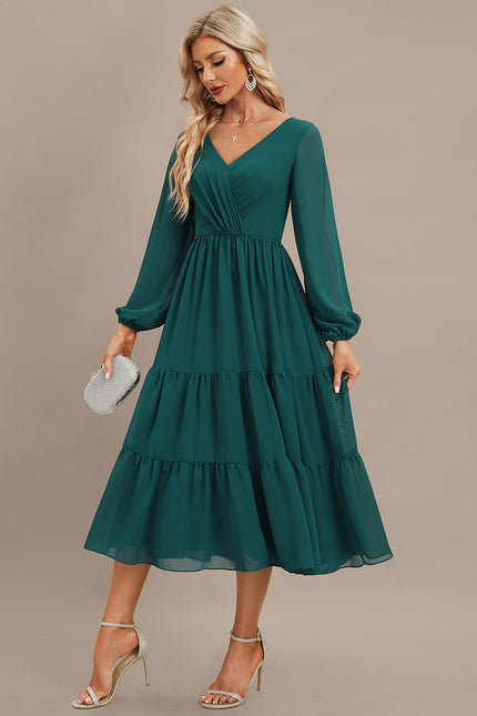 Robe Manche Longue Vaporeuse Émeraude - gallery 3