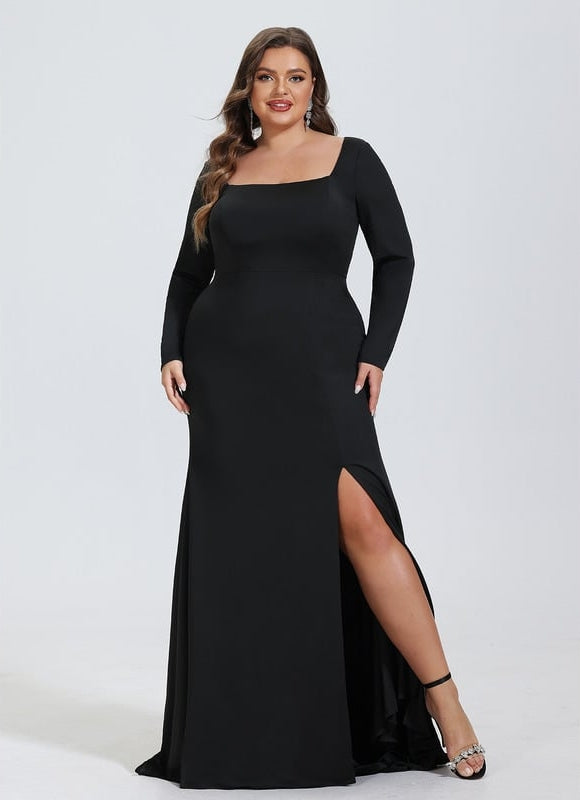 Robe Noire Fourreau Manches Longues - gallery 5