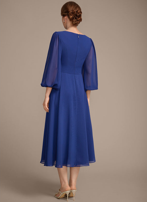 Robes Mi Longues Manches Courtes - gallery 6