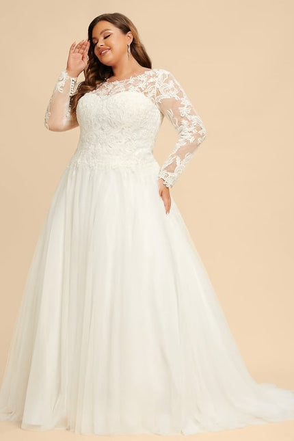 Robe Manche Longue Tulle Florale - gallery 6