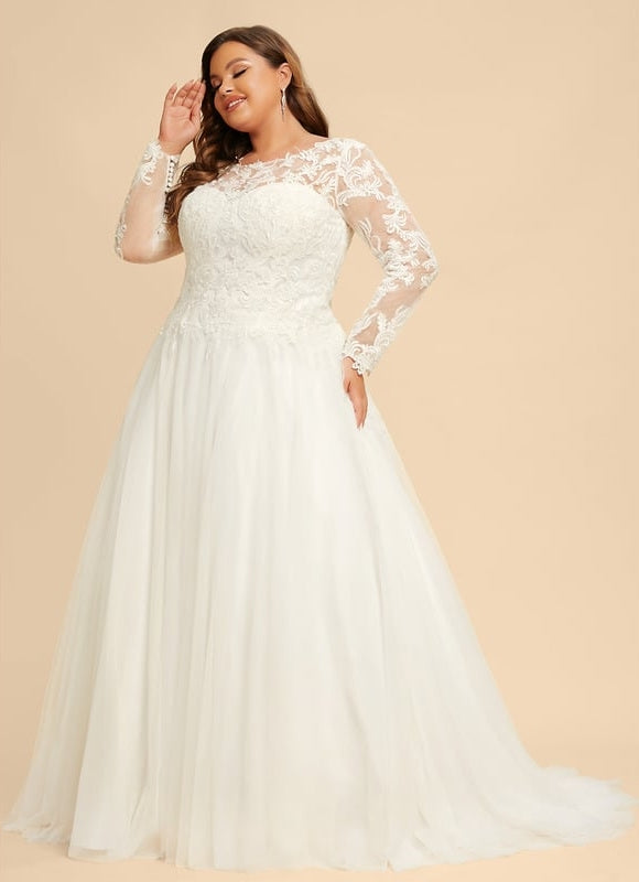 Robe Manche Longue Tulle Florale - gallery 6