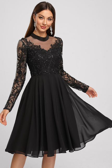 Robe Cocktail Mariage Manche Longue - gallery 3