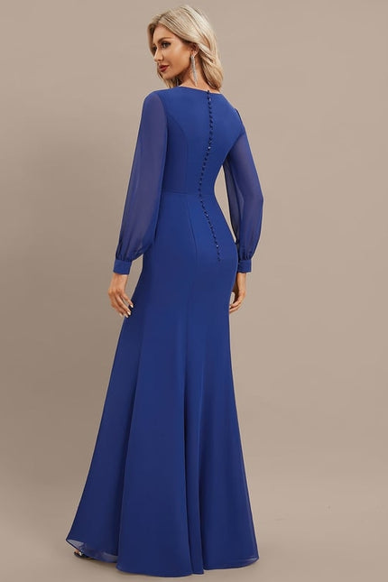 Robe Manche Longue Fluide Fendue - gallery 6