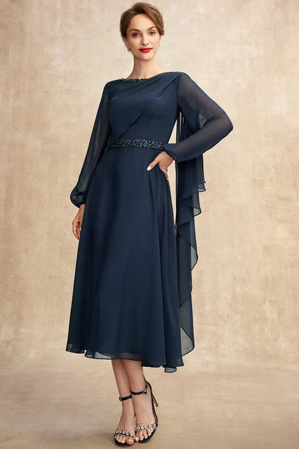 Robe Manche Longue Fluide Nuit - gallery 4