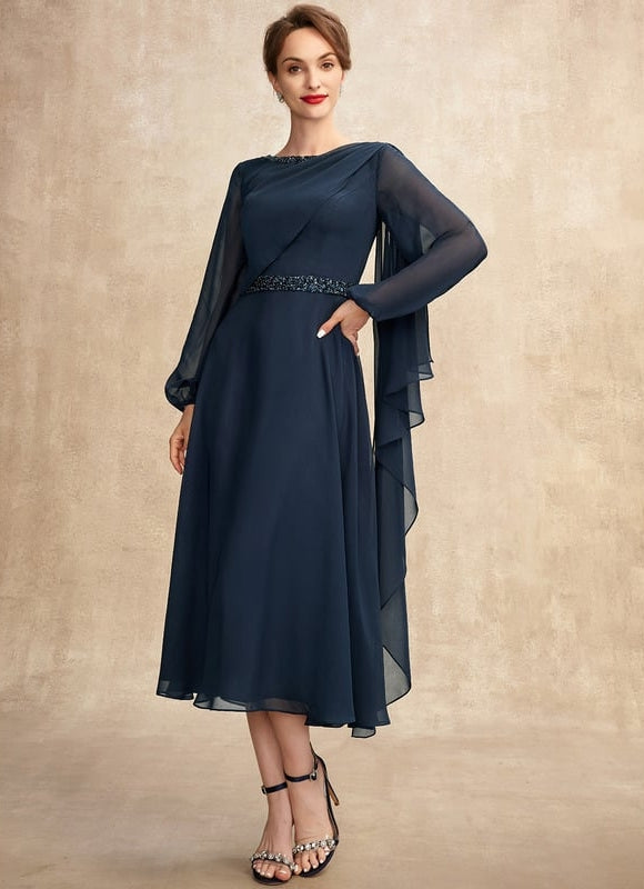 Robe Manche Longue Fluide Nuit - gallery 4