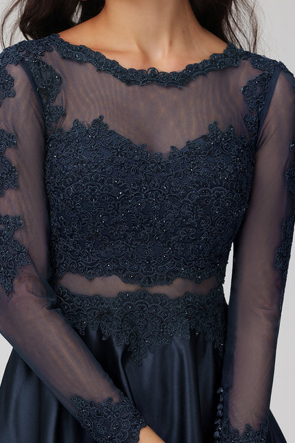 Robe Soirée Manche Longue Dentelle - gallery 1