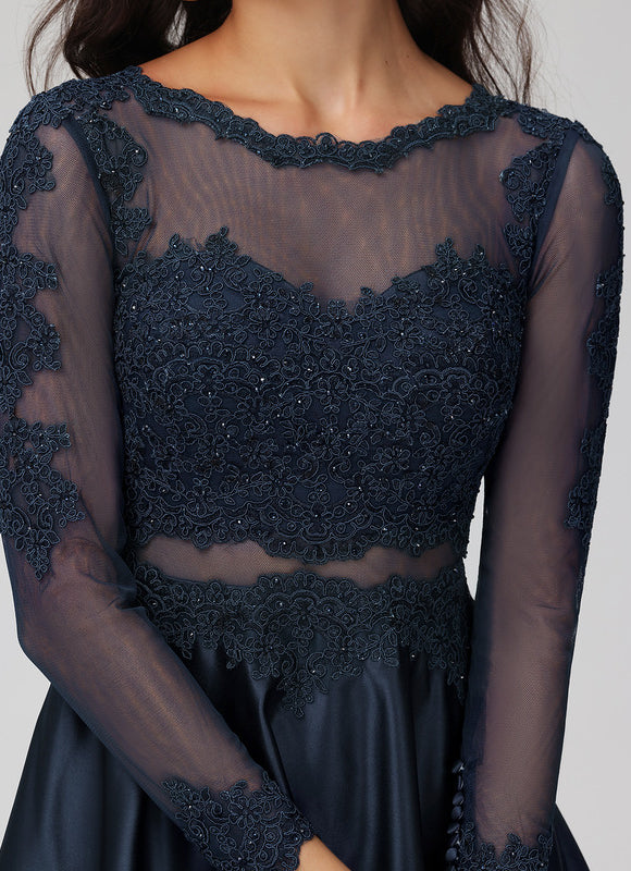 Robe Soirée Manche Longue Dentelle - gallery 1