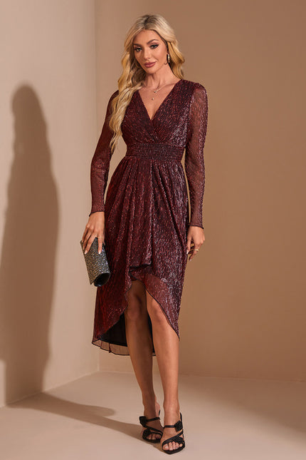 Robe De Cocktail Mi Longue Avec Manche - gallery 5