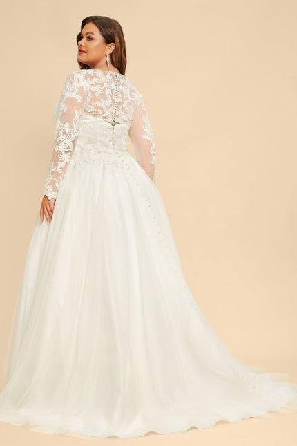 Robe Manche Longue Tulle Florale - gallery 9
