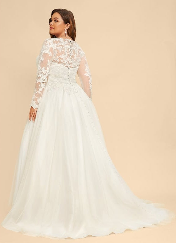 Robe Manche Longue Tulle Florale - gallery 9