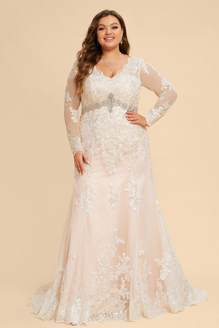 Robe Manche Longue Sirène Tulle Floral - gallery 8