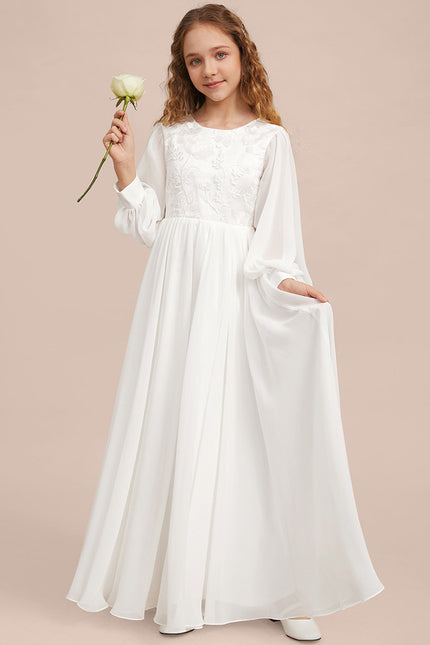 Robe Blanche Boheme Manches Longues