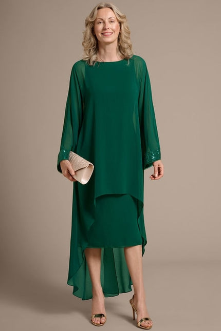 Robe De Soirée Longue Manche Bouffante - gallery 5