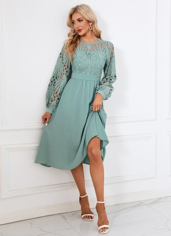 Robe Col Rond Manche Longues - gallery 4