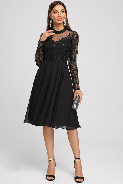 Robe Cocktail Mariage Manche Longue - gallery 2
