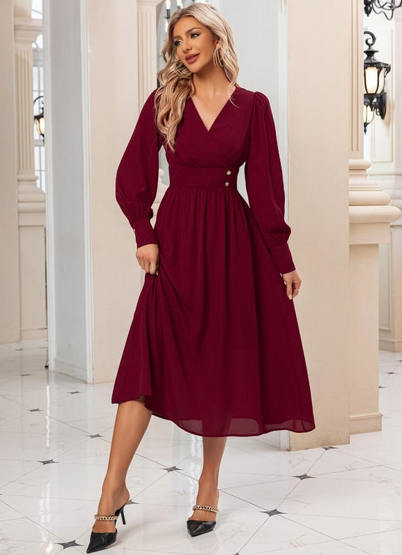 Robe Manche Longue Mi Longue