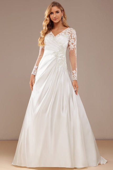 Robe Manche Longue Satinée Élégante - gallery 4