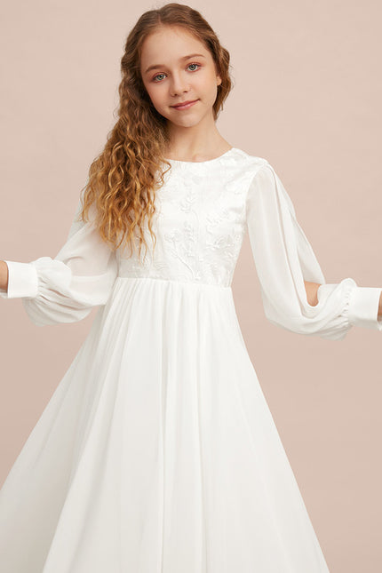 Robe Blanche Boheme Manches Longues - gallery 7