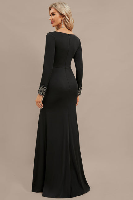 Robe Sirene Noire Manche Longue - gallery 6