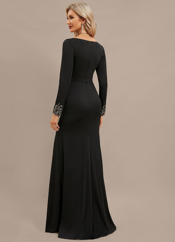 Robe Sirene Noire Manche Longue - gallery 6