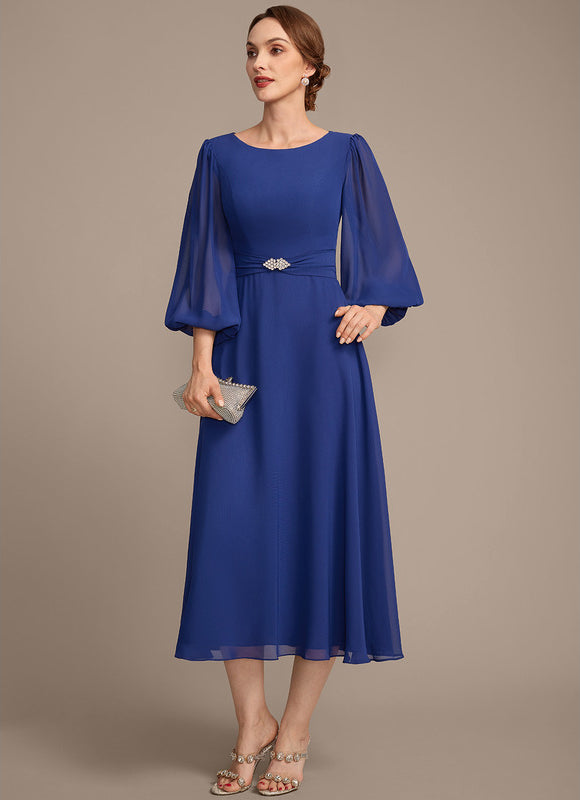 Robes Mi Longues Manches Courtes - gallery 3