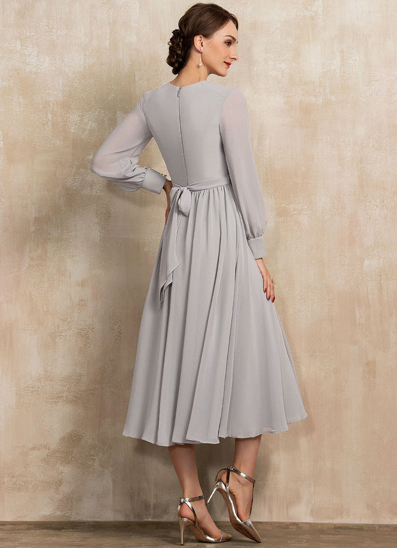 Robe De Cocktail Longue Manche Longue - gallery 4