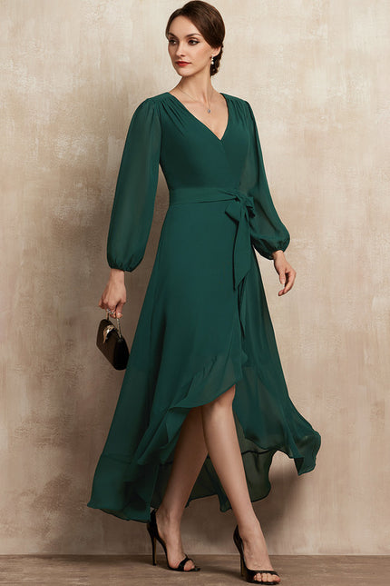Robe Manche Longue Fluide Vert Émeraude