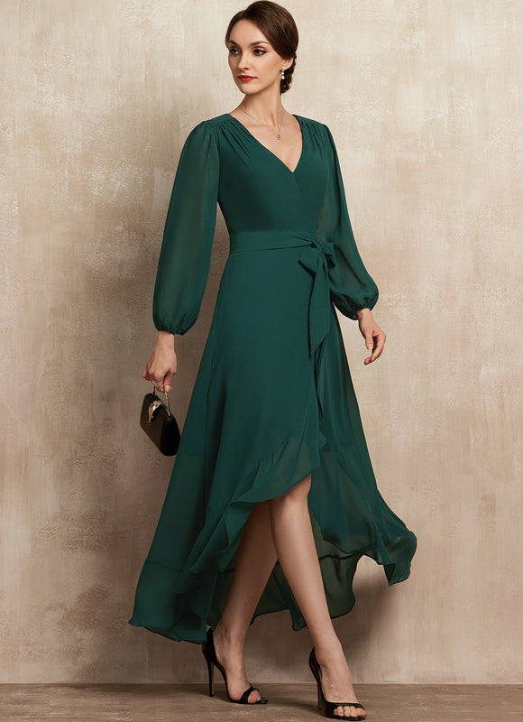 Robe Manche Longue Fluide Vert Émeraude