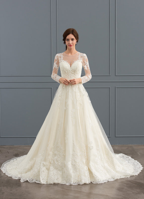 Robe Manche Longue Transparente - gallery 1