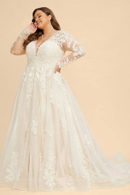 Robe Manche Longue Princesse Tulle Floral - gallery 6