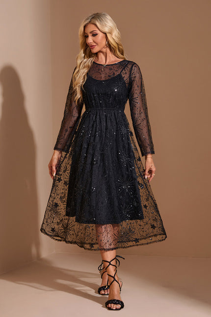 Robe Manches Longues Sequins - gallery 6