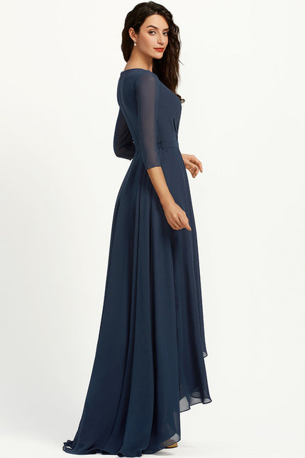 Robe Manche Longue Fluide Col V - gallery 4