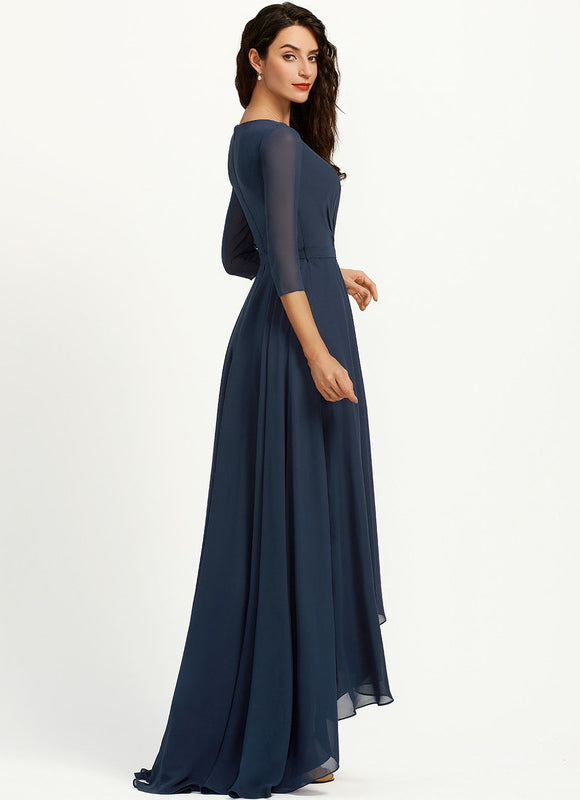 Robe Manche Longue Fluide Col V - gallery 4