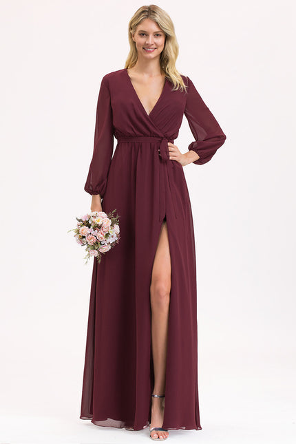 Robe Manche Longue Élégance Aérienne