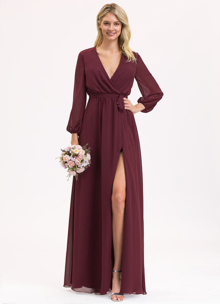 Robe Manche Longue Élégance Aérienne