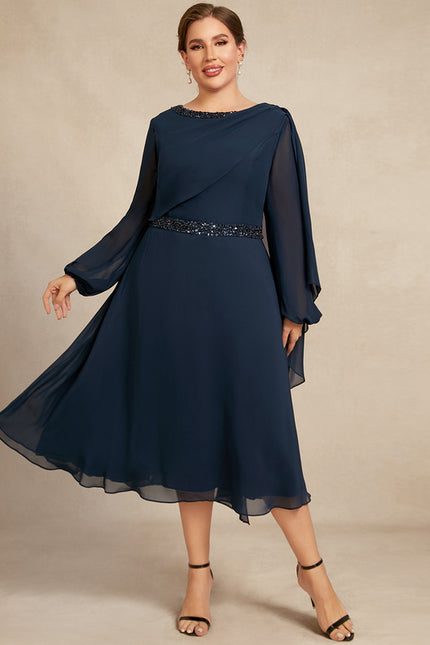 Robe Manche Longue Fluide Nuit - gallery 7