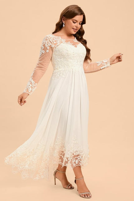 Robe Manche Longue Nuptiale Transparente - gallery 9