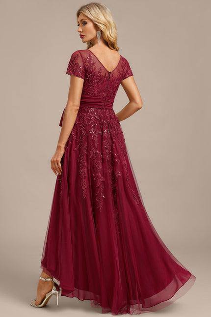 Robe Manche Longue Vaporeuse Bordeaux - gallery 6